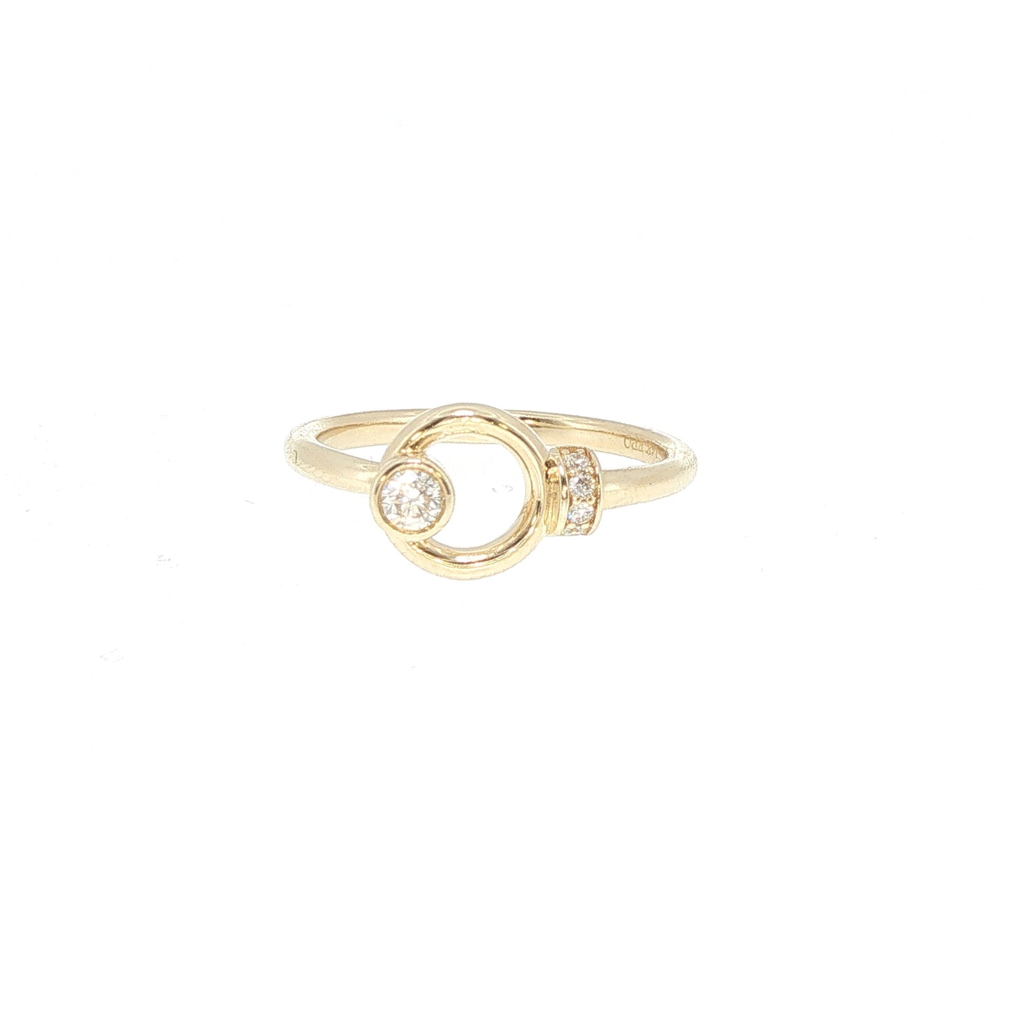 14K Yellow Gold Diamond Fashion Ring 0.12Ctw Size 6