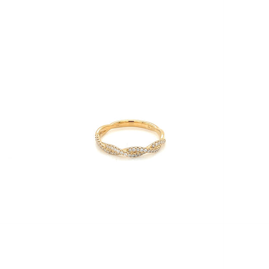18k yellow gold diamond twist band 0.17ct