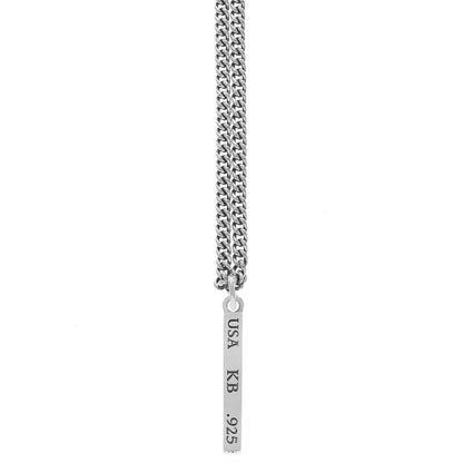 Silver Plain Bar Pendant 24"