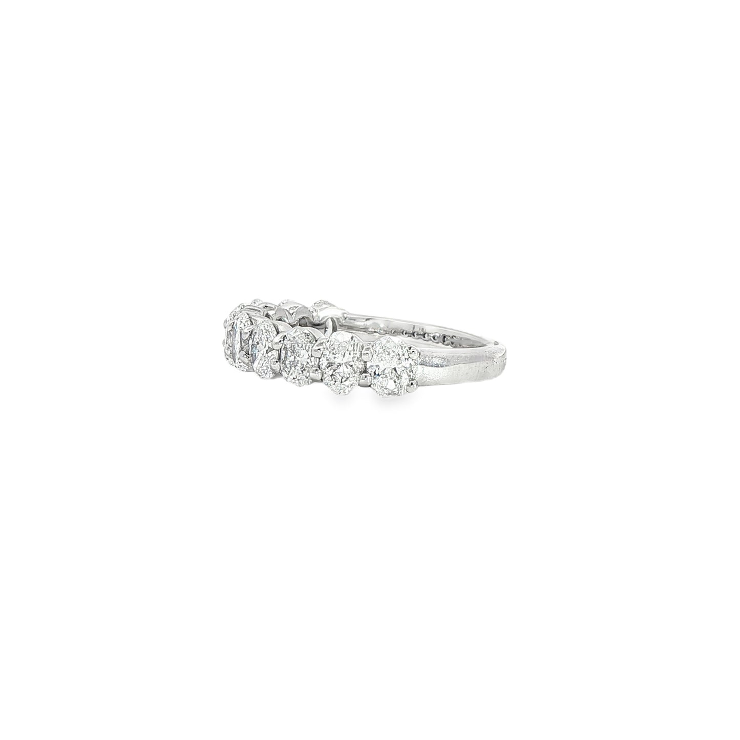 14K White Gold Lab Oval Band 1.50ctw