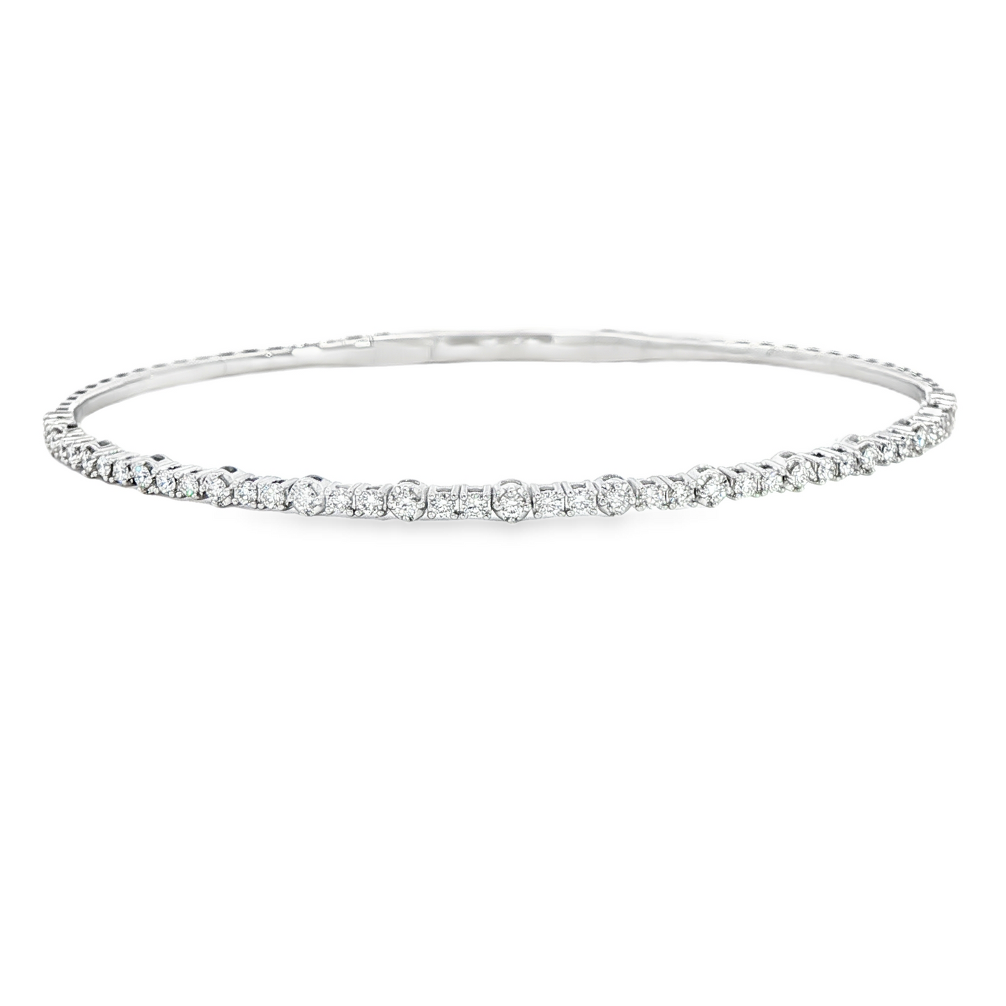 14K White Gold Diamond Flex Bangle Bracelet 0.51Ct (41)