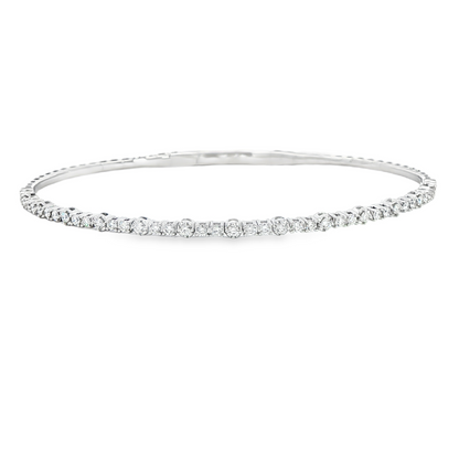 14K White Gold Diamond Flex Bangle Bracelet 0.51Ct (41)