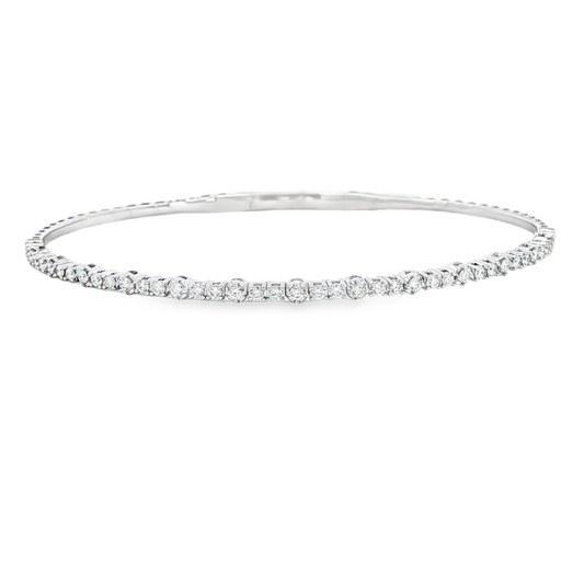 14K White Gold Diamond Flex Bangle Bracelet 0.51Ct (41)