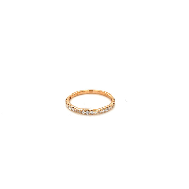 18k rose gold pinched diamond band 0.27ct