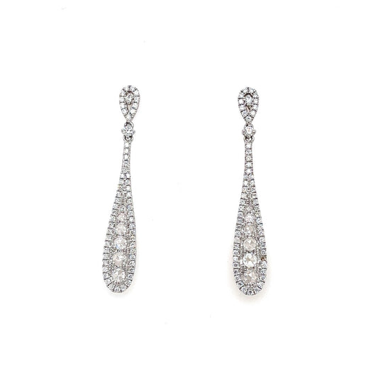 18k white gold dangle earrings 1.31ct
