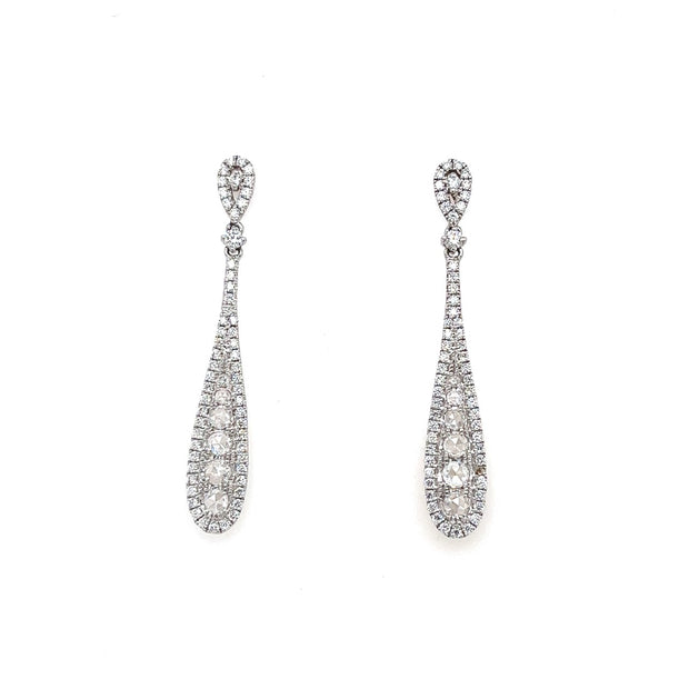 18k white gold dangle earrings 1.31ct