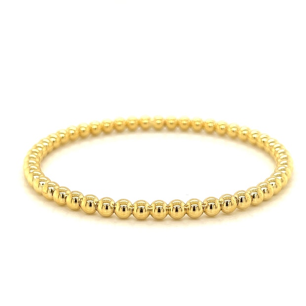 14k yellow gold stretchy bead bracelet 4mm