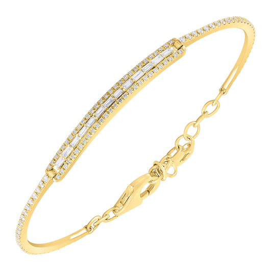 18K Yellow Gold Diamond Hinge Bracelet 1.04Ctw