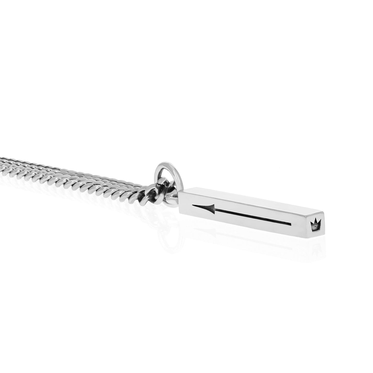 Silver Plain Bar Pendant 24"