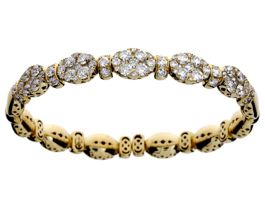 18k yellow gold diamond flex bangle 3.81ct
