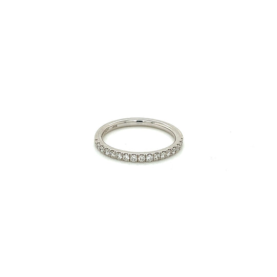 14k white gold micro pave diamond band 0.26ct