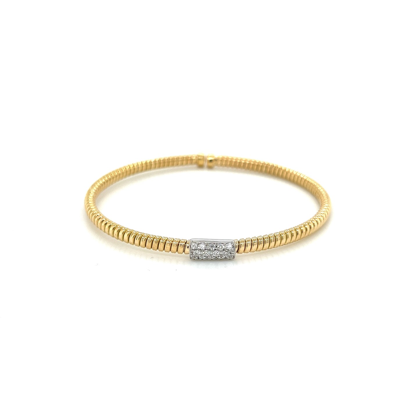 18k two tone diamond flex bracelet 0.18ct