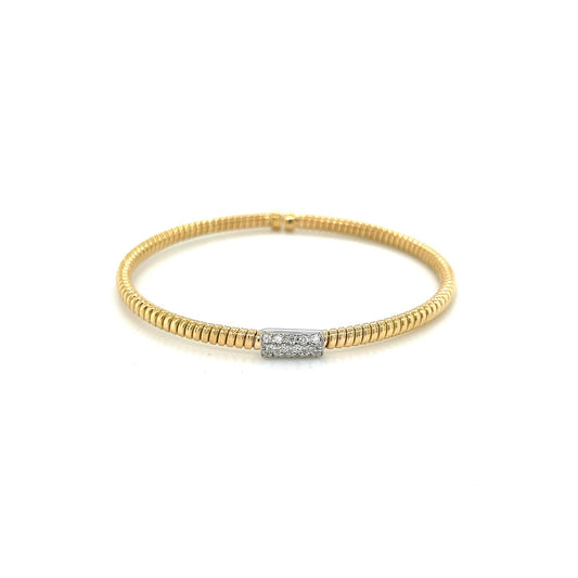 18k two tone diamond flex bracelet 0.18ct