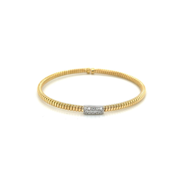 18k two tone diamond flex bracelet 0.18ct