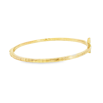 14K Yellow Gold Diamond Long "T" Bracelet Containing Diamonds 24D= 0.51Ct