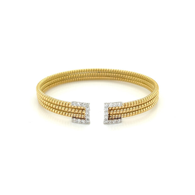 14k yellow gold diamond flex cuff 0.55ct