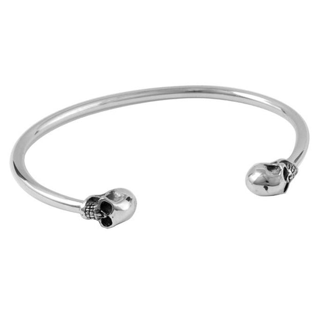 THIN WIRE CUFF WITH SKULLS