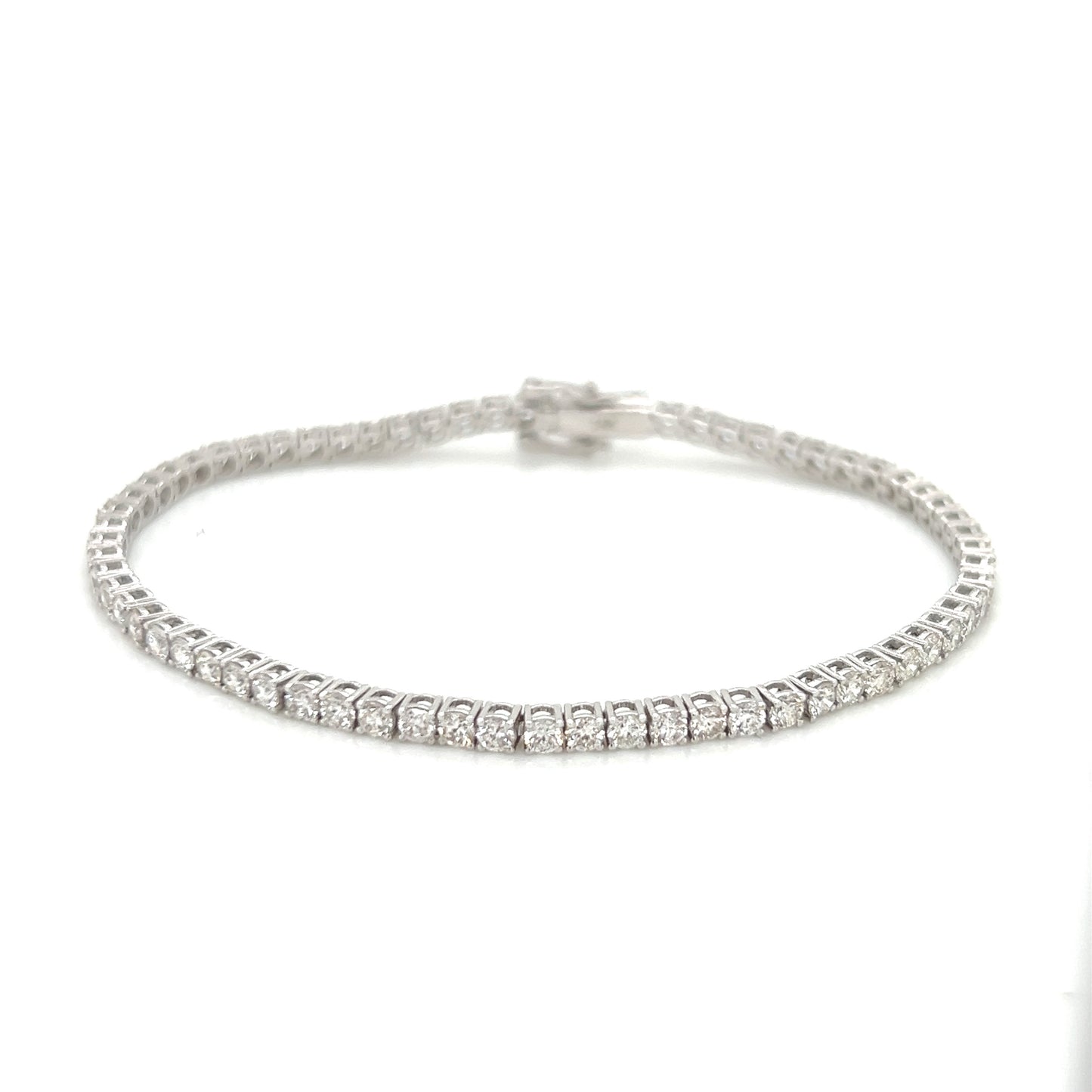 14K white gold diamond tennis bracelet 3.07ct