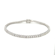 14K white gold diamond tennis bracelet 3.07ct