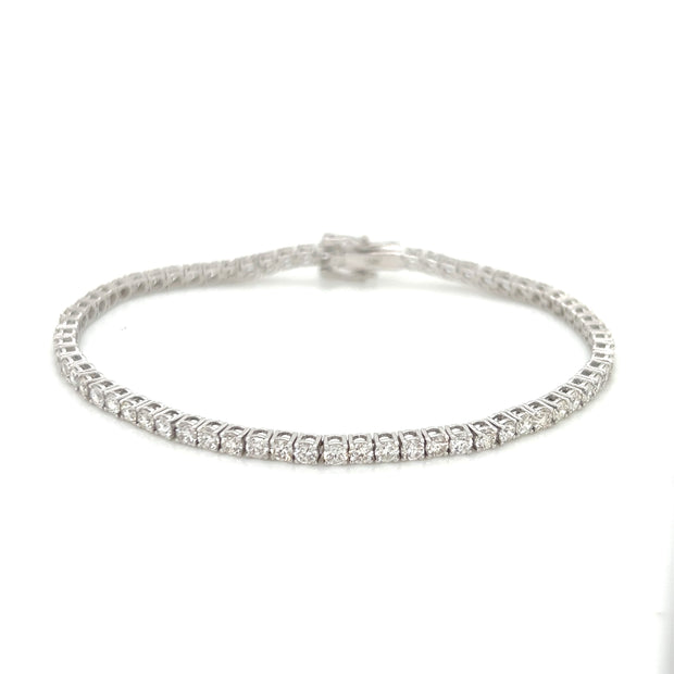 14K white gold diamond tennis bracelet 3.07ct