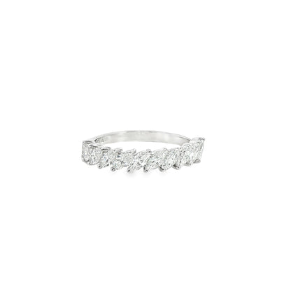 18K White Gold Slanted Marquis Diamond Band