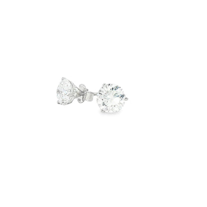 14K Wg Lab Round Diamond Studs 3.00Cttw  E Color Vvs2