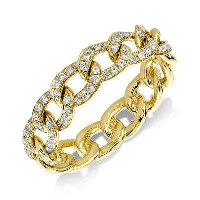 14k yellow gold chain ring 0.41ct