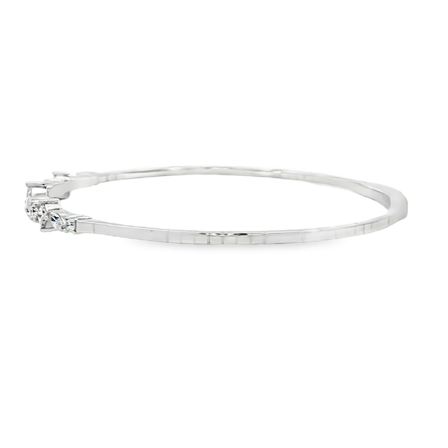 14Kwg Diamond Flex  Station Bracelet Containng Fancy Shapes 11Rd = 0.80Ct