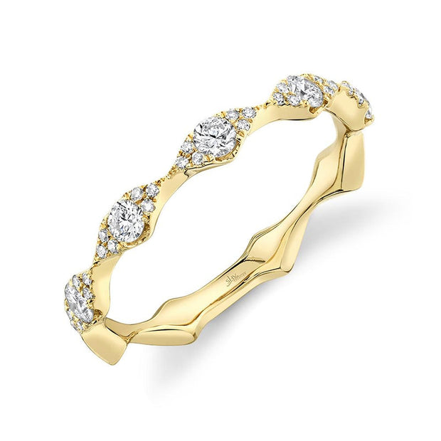 14k yellow gold stackable diamond band 0.38ct