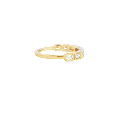 14K Yellow Gold Lab East To West Bezel Set Abnd 1/2Way