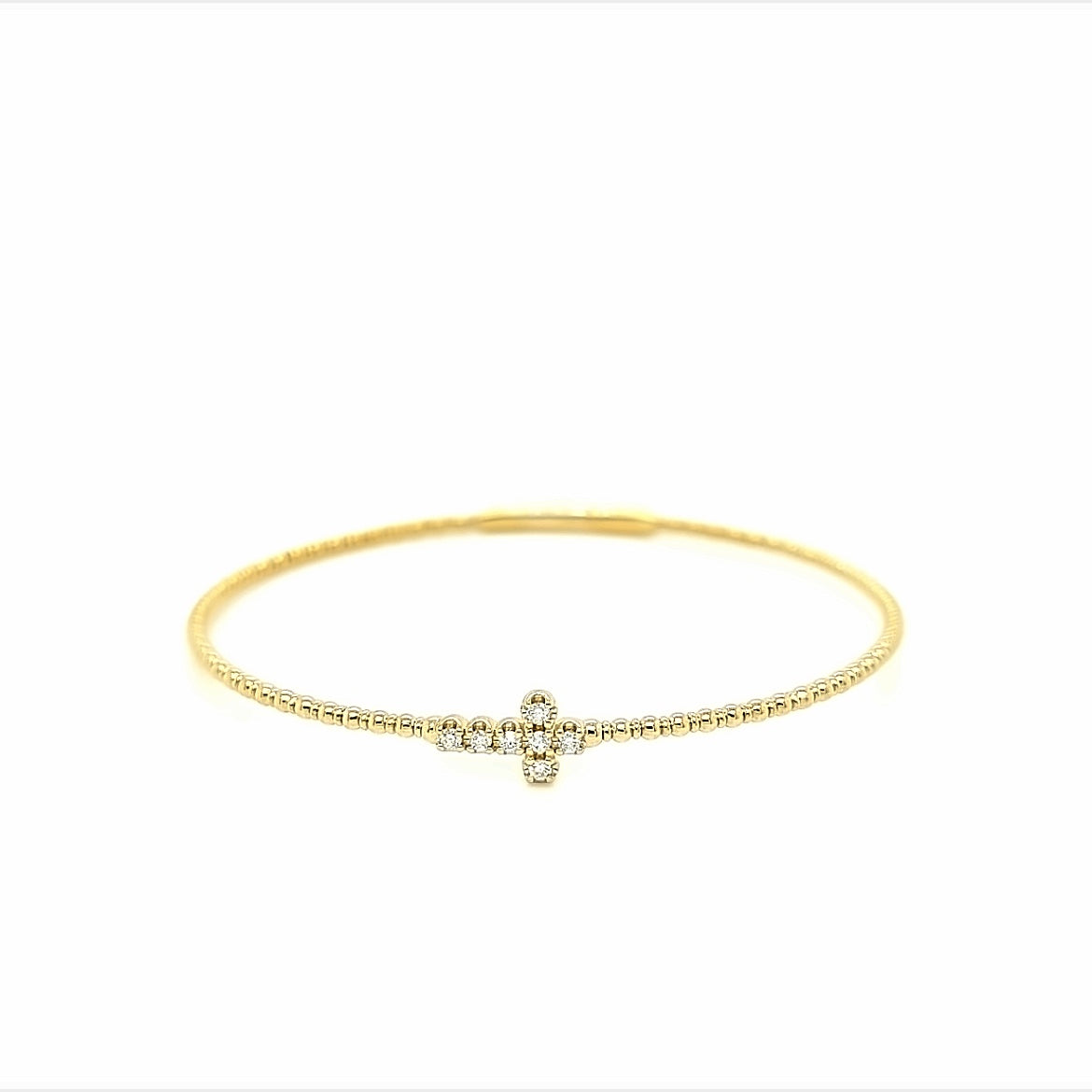14k yellow gold diamond cross bracelet