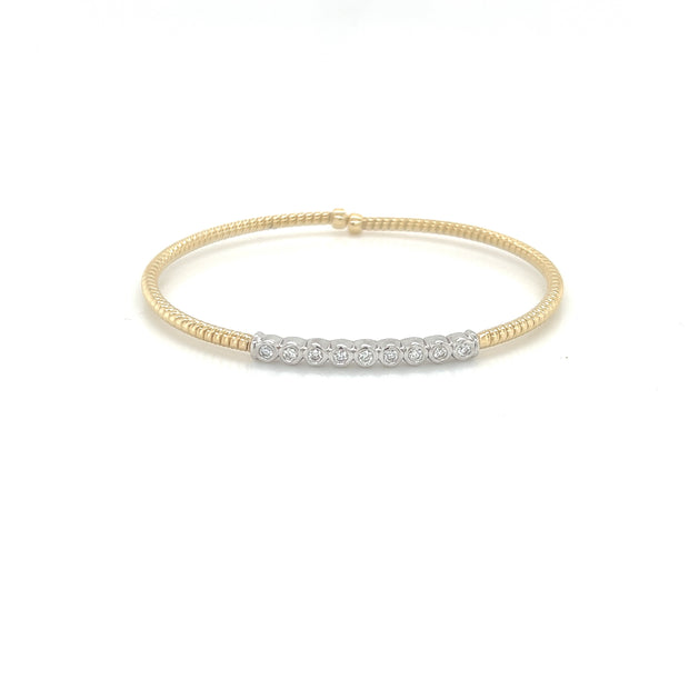 18k yellow gold  flex bezel diamond bracelet