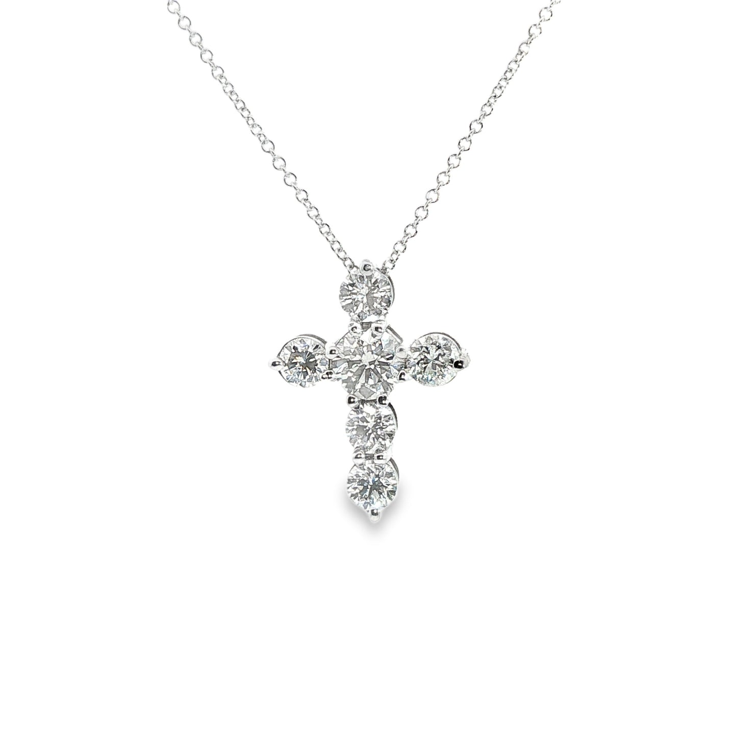 14K White Gold Lab Diamond Cross