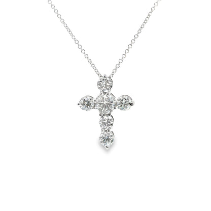 14K White Gold Lab Diamond Cross