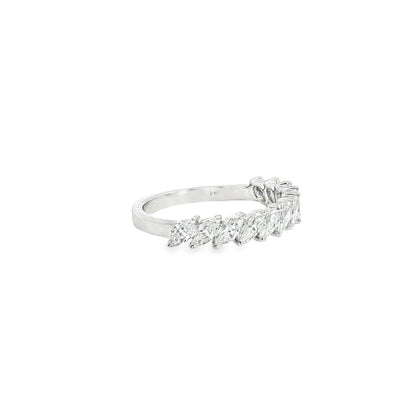 18K White Gold Slanted Marquis Diamond Band