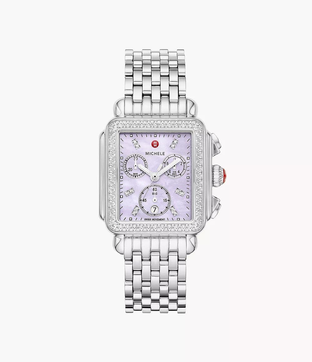 deco stainless steel diamond watch