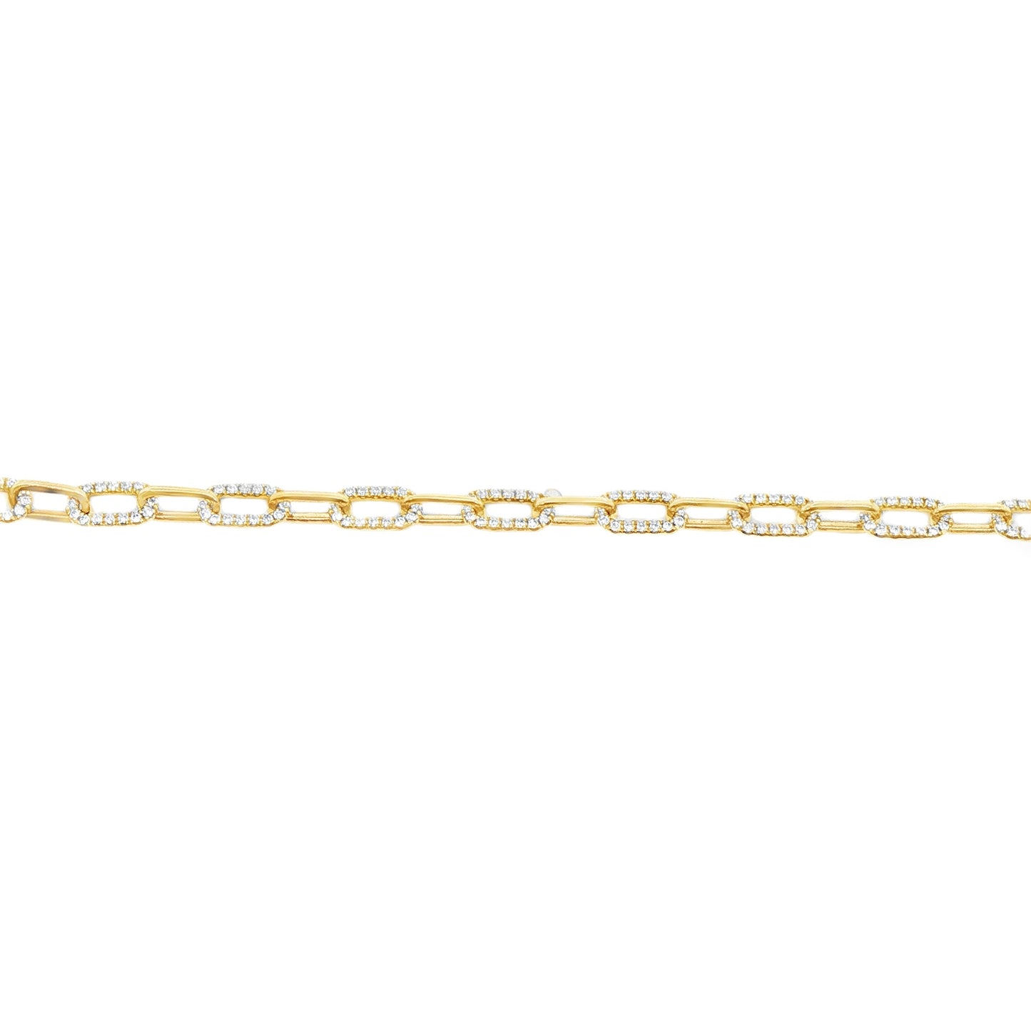 14K Yellow Gold Alternating Diamond Link Bracelet