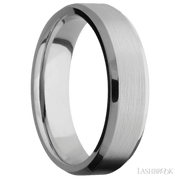 6 mm wide Beveled Titanium band.