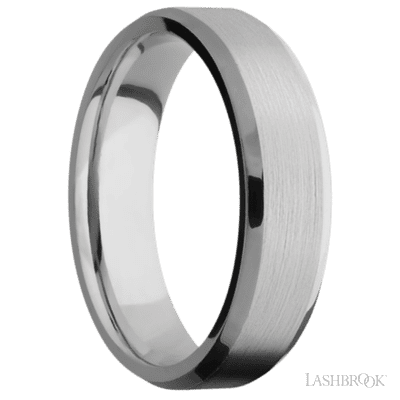 6 mm wide Beveled Titanium band.