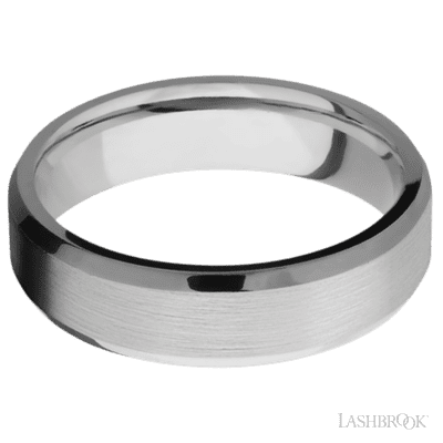 6 mm wide Beveled Titanium band.