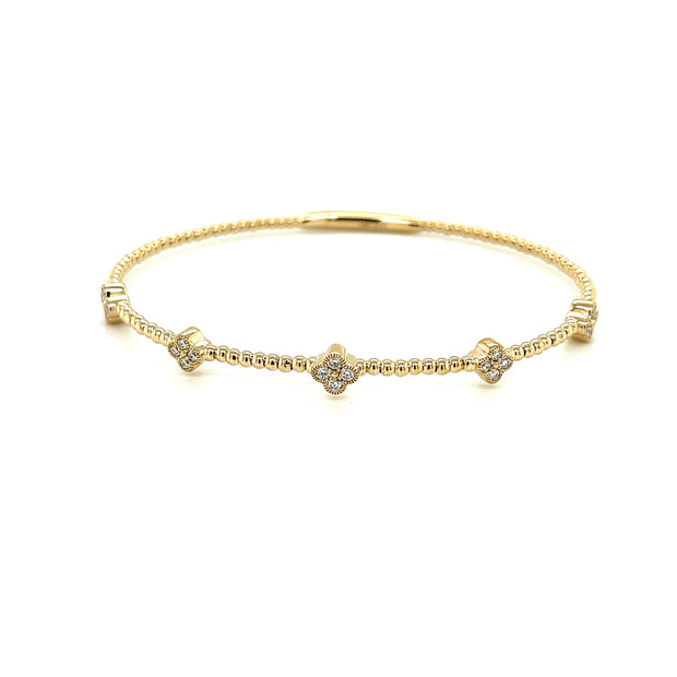 14k yellow gold 5 diamond station bracelet 0.31ct