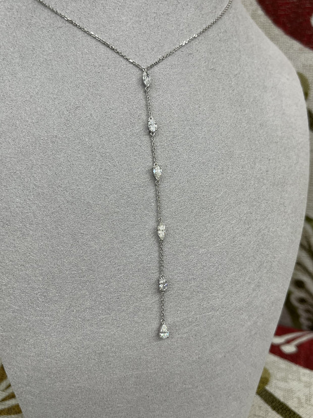 Fancy shape diamond drop necklace 1.02ct
