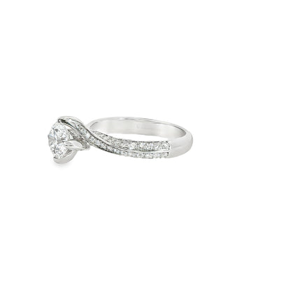 18k white gold curved forevermark diamond engagement ring 1.35ct