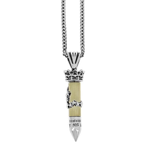 38 Special Bullet W/ Stars Pendant 24"