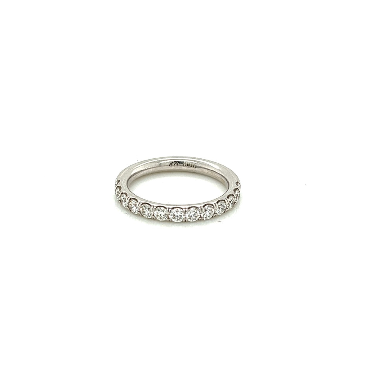 14k white gold comfort fit diamond band 0.75ct