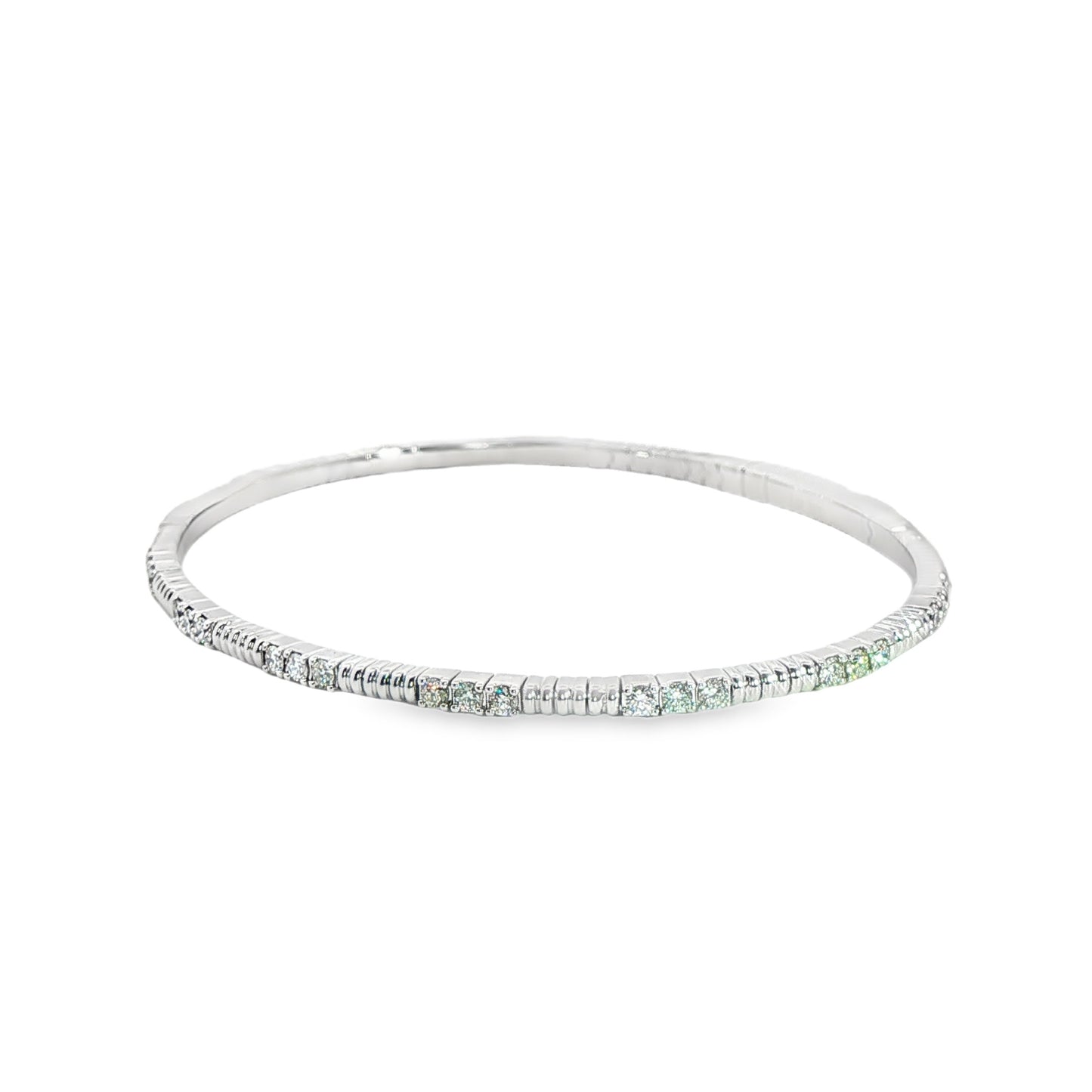 14K White Gold 11 Section  Diamond Soft Flex Bracelet 0.85Ctw