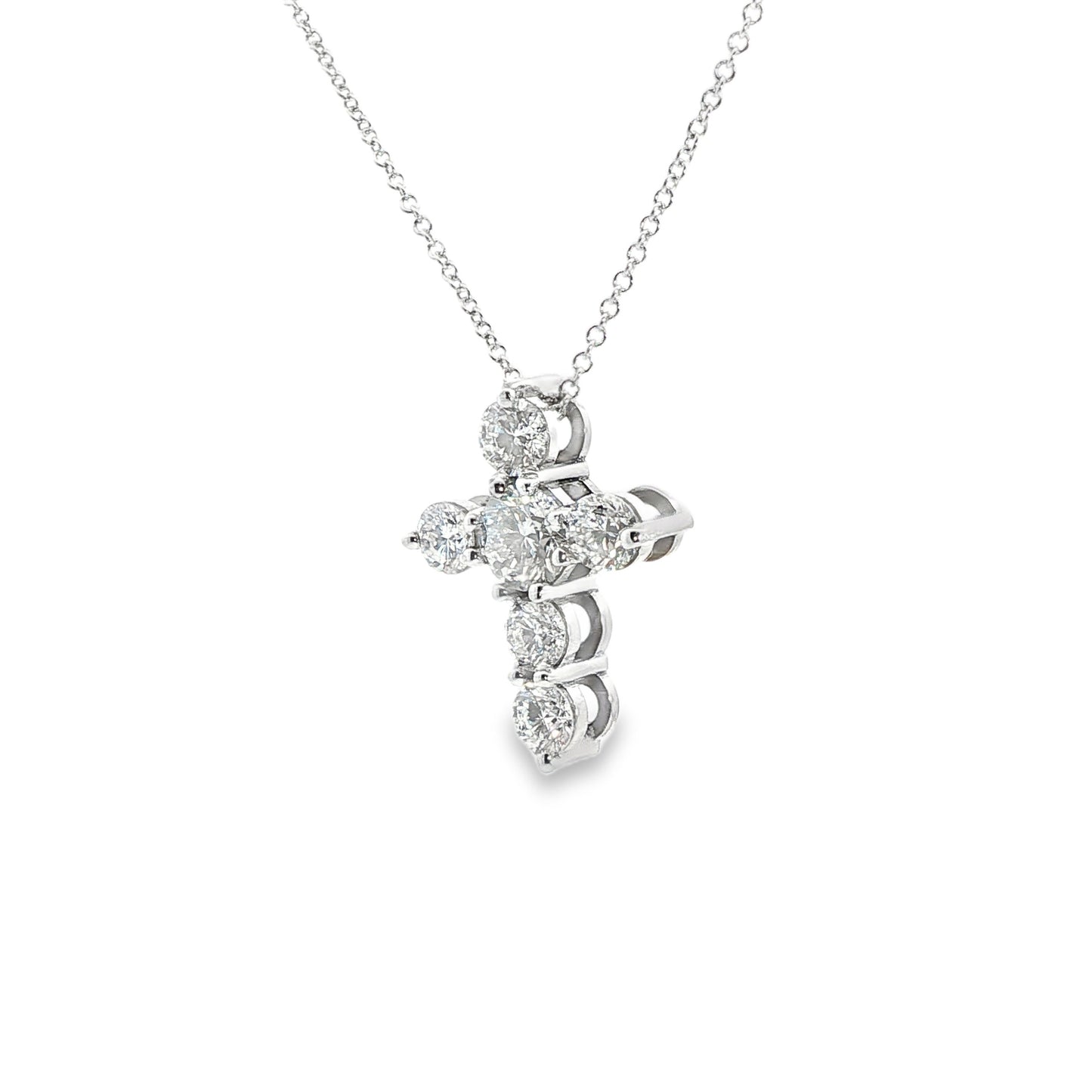 14K White Gold Lab Diamond Cross
