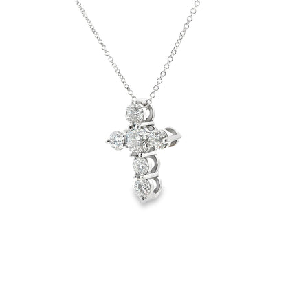 14K White Gold Lab Diamond Cross