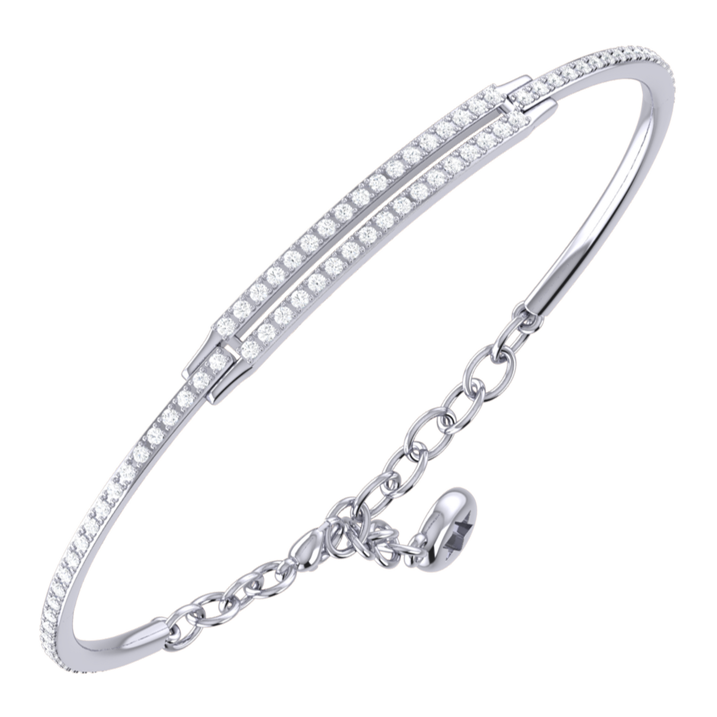 18K White Gold Diamond Hinge Bracelet 1.10Ctw