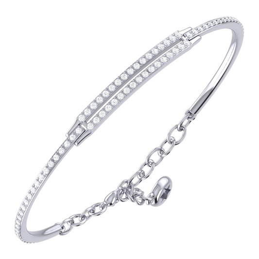 18K White Gold Diamond Hinge Bracelet 1.10Ctw